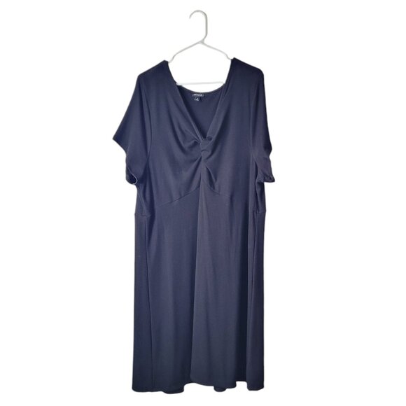 Torrid Midi Studio Knit Ruched Front Dress - Picture 2 of 8